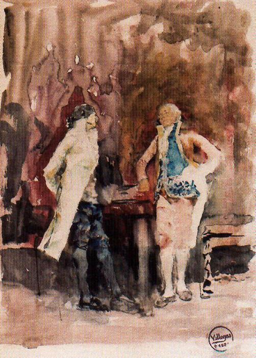 Personajes Del Siglo Xviii Alrededor De Una Mesa — José Villegas Cordero