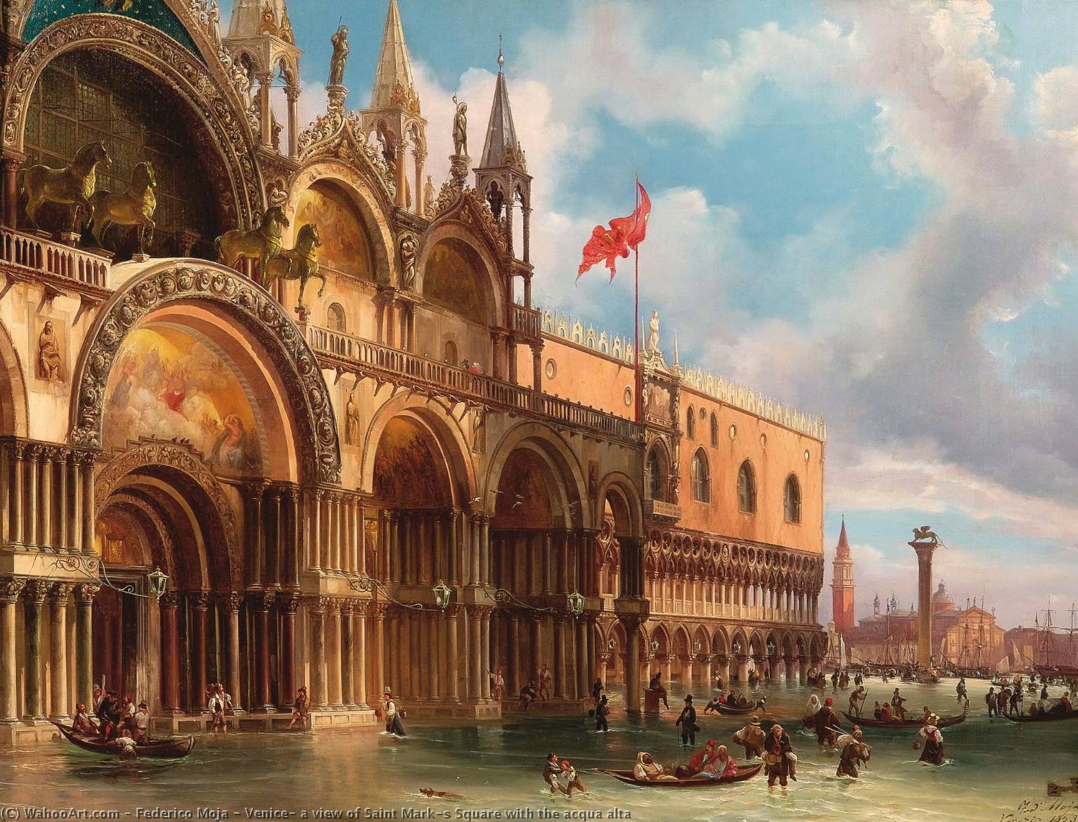 Venice, A View Of Saint Mark's Square With The Acqua Alta — Federico Moja