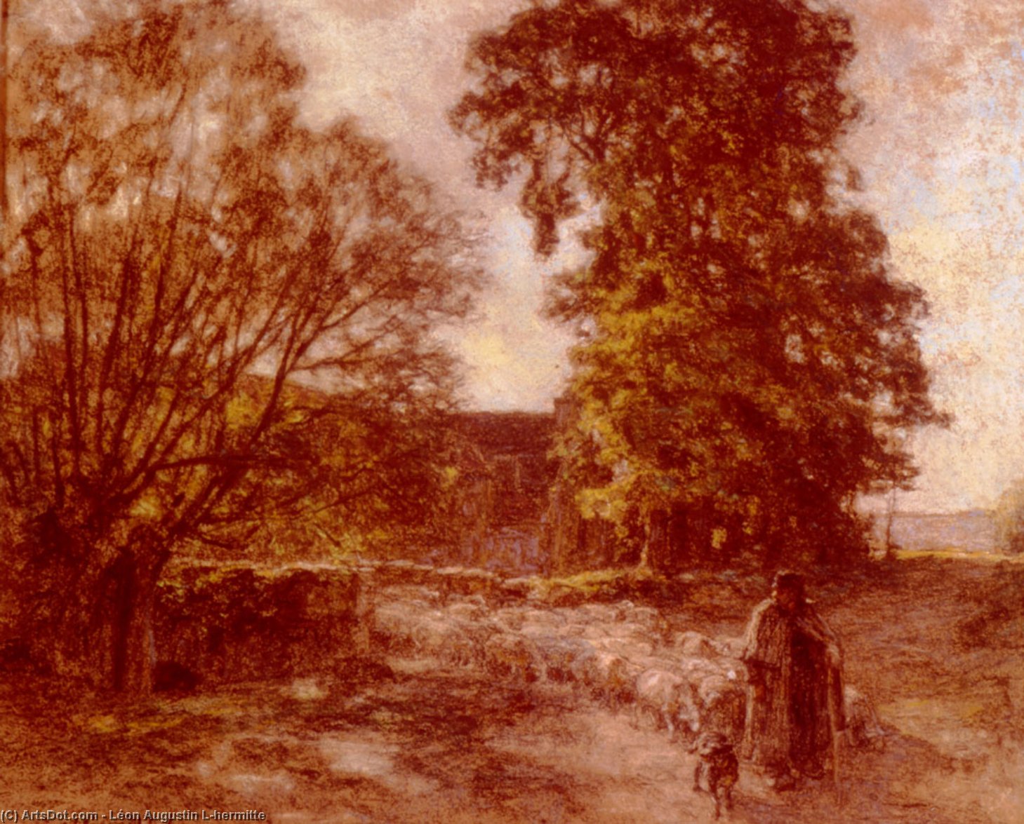 Shepherd And Sheep — Léon Augustin L'hermitte