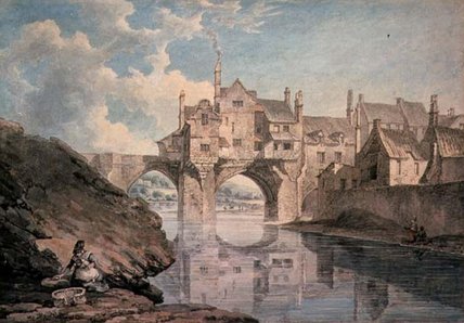 Elvet Bridge, Durham, 18th Century — Thomas Hearne