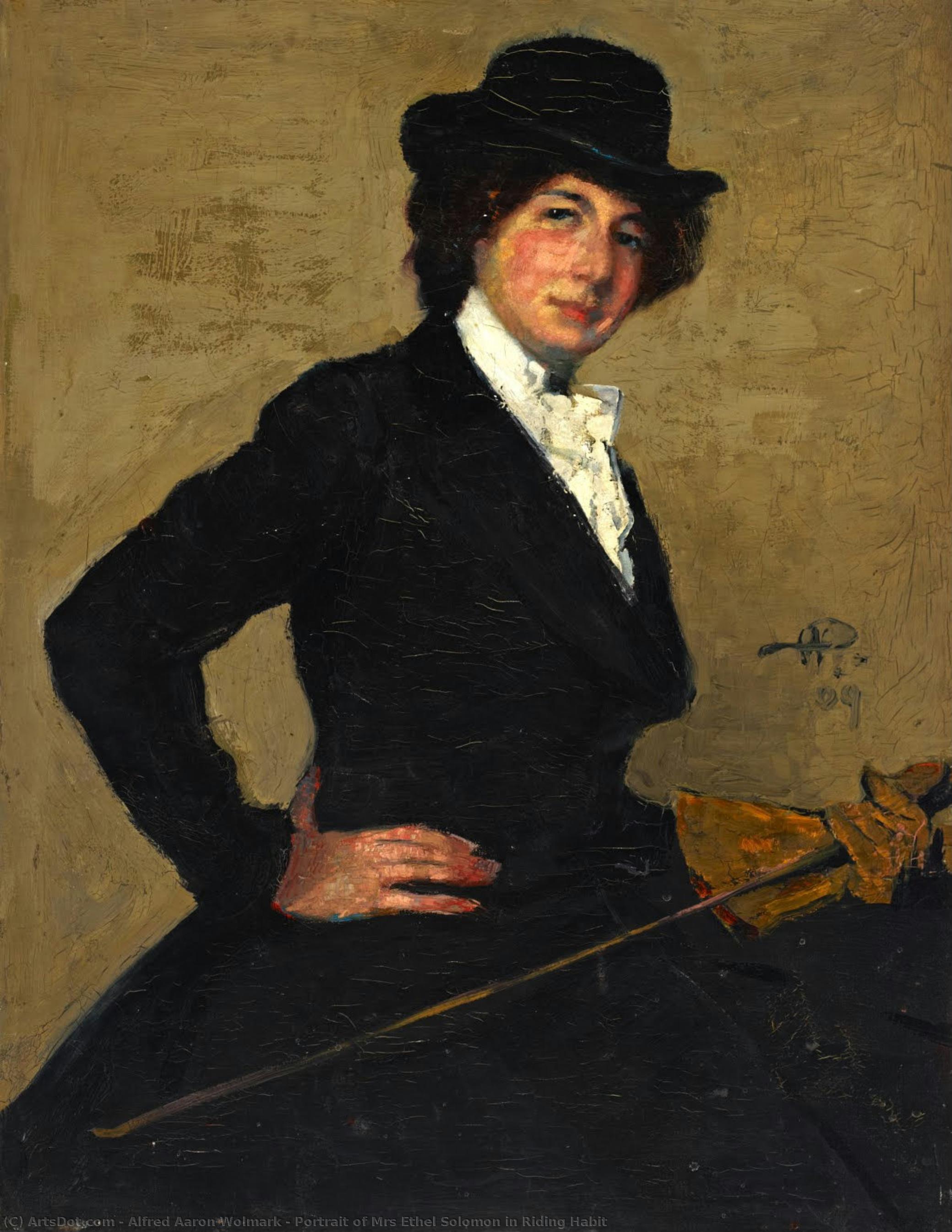 Portrait Of Mrs Ethel Solomon In Riding Habit — Alfred Aaron Wolmark