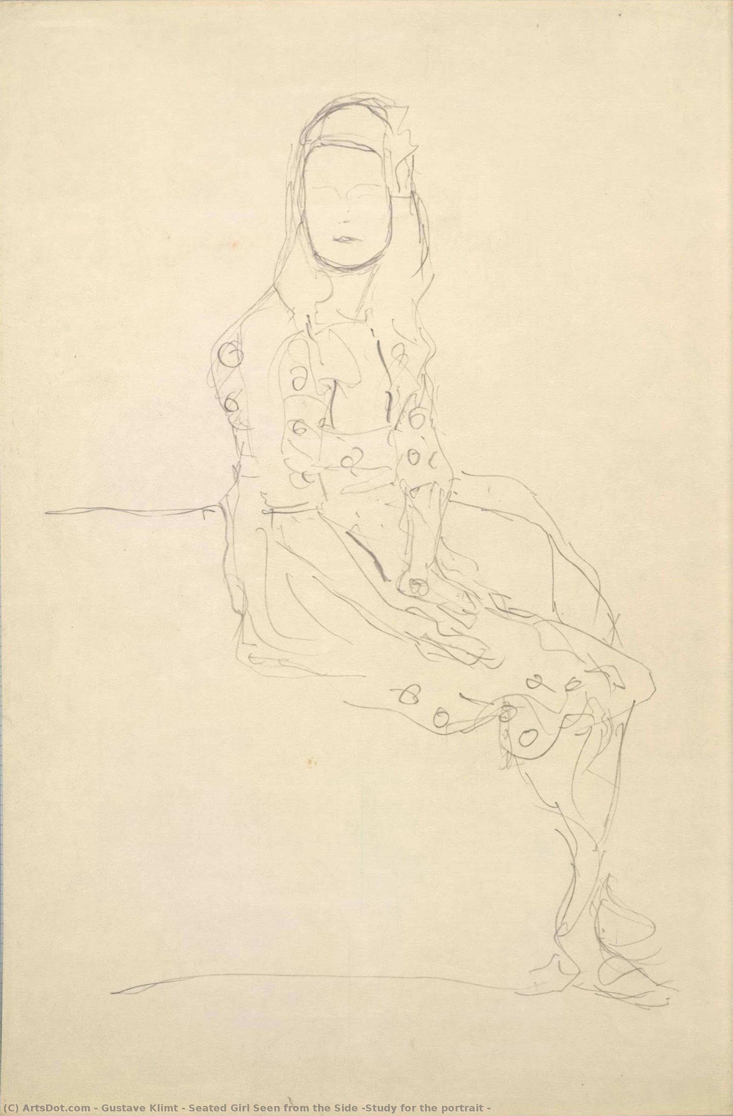 La Joven Sentada Vista De Lado — Gustav Klimt
