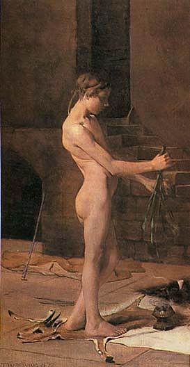 The Sorcerer's Slave (the Young Sorcerer), (painting) — Thomas Wilmer Dewing