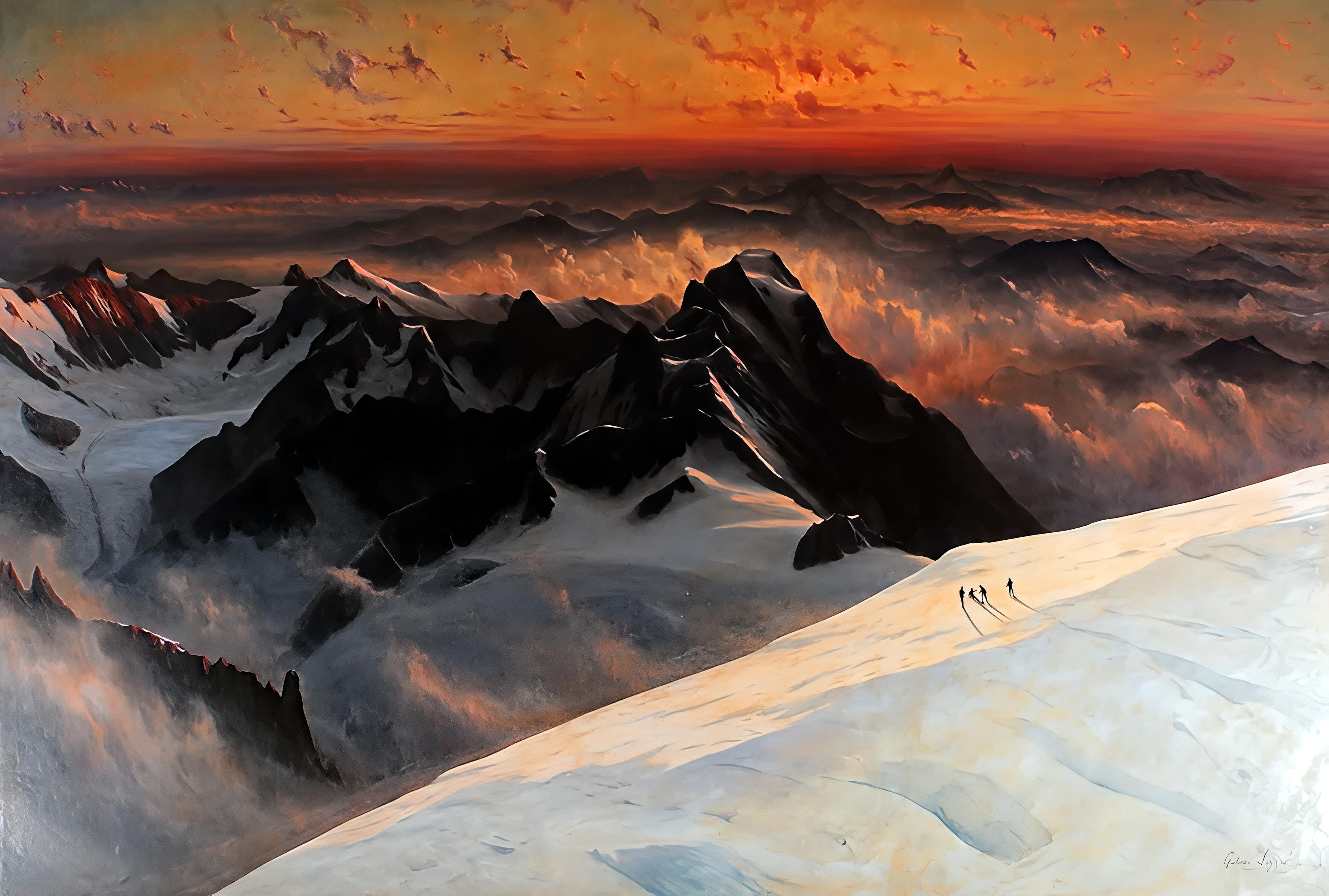 Sunrise Over The Grandes Jorasses — Gabriel Loppé