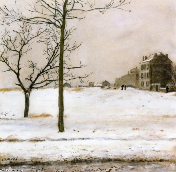 Montmartre Under The Snow — Jean-françois Raffaelli
