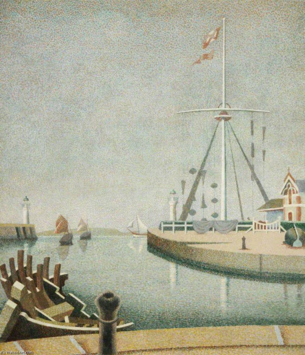Honfleur, France, Entrance To The Harbour — Edward Alexander Wadsworth