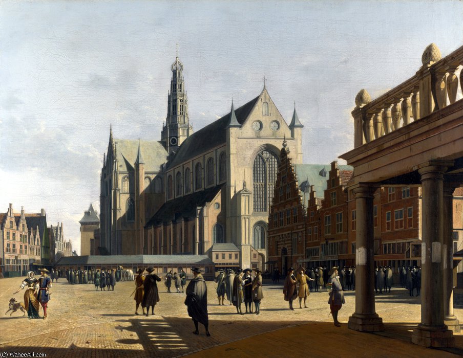 The Market Place And The Grote Kerk At Haarlem — Gerrit Adriaenszoon Berckheyde