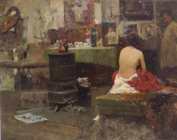 Model In Studio — Dudley Hardy