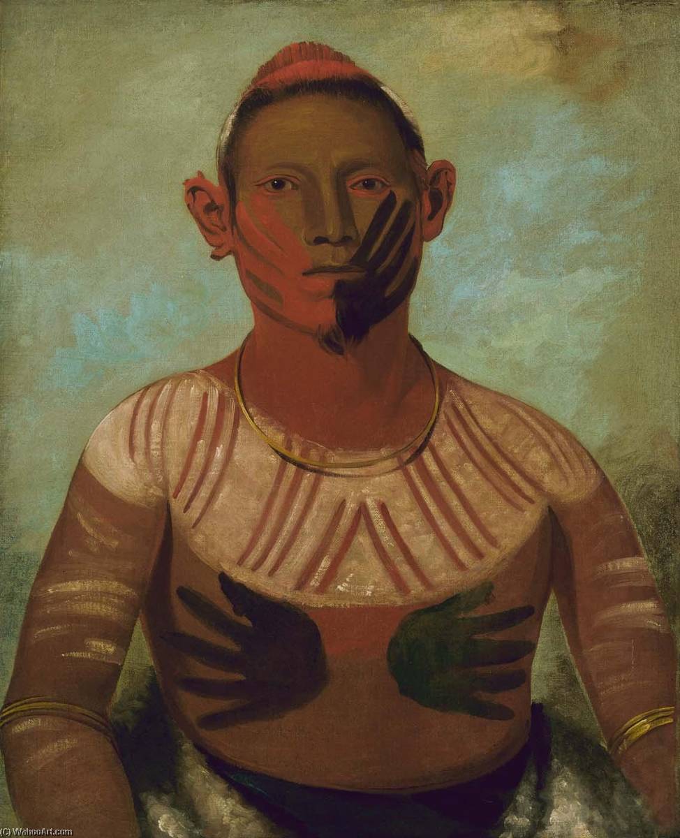 I O Wáy, One Of Black Hawk's Principal Warriors — George Catlin