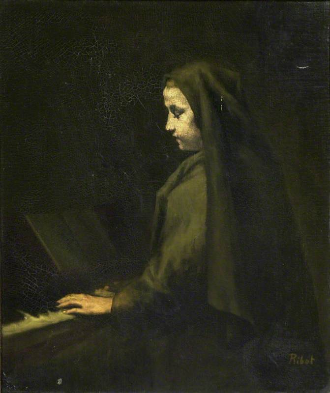 A Woman At The Piano — Théodule Augustin Ribot