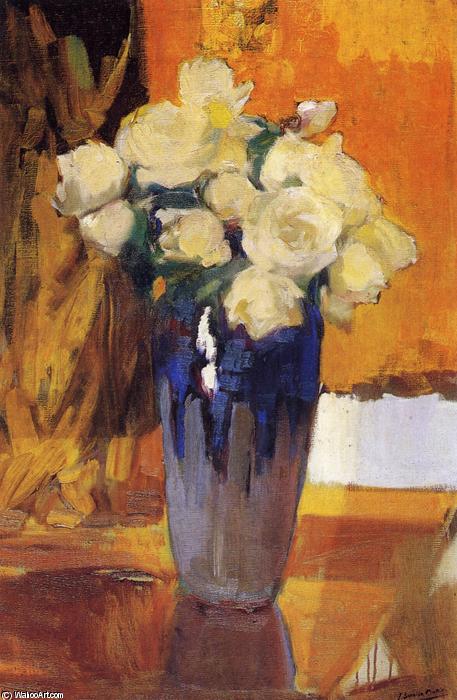 White Roses From The House Garden — Joaquín Sorolla Y Bastida