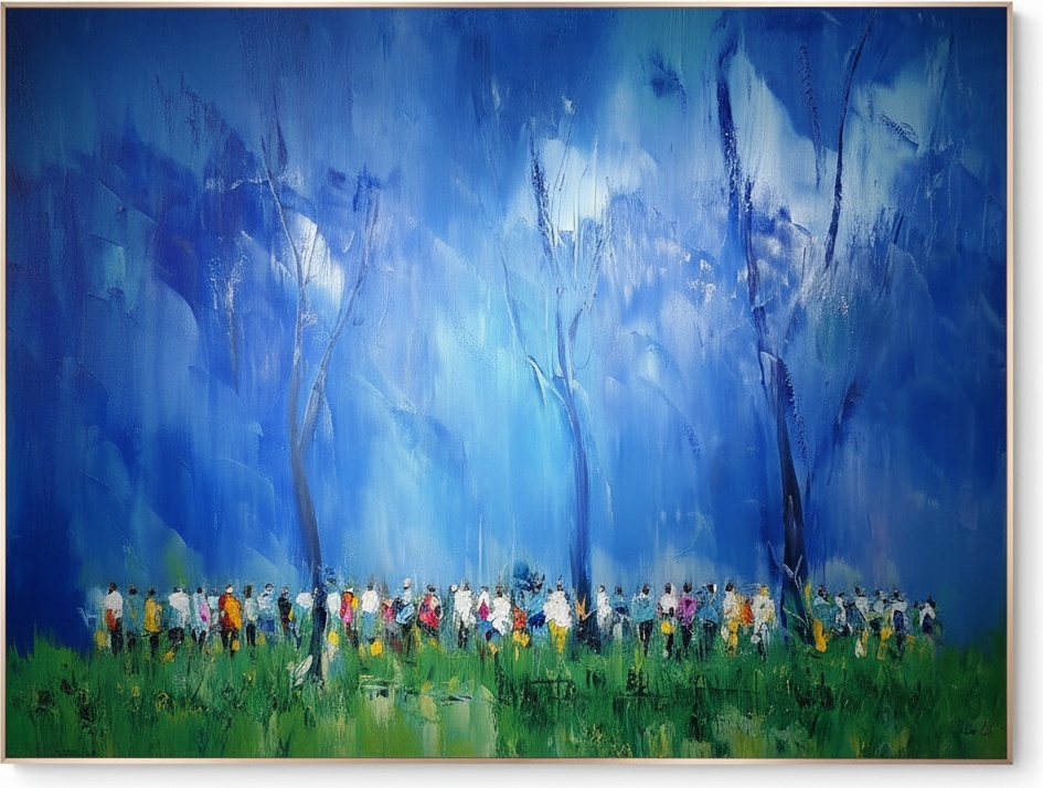 Ethereal Blue Horizon: A Meditative Symphony Of Silhouettes And Luminous Twilight Skies — Christian Noiret