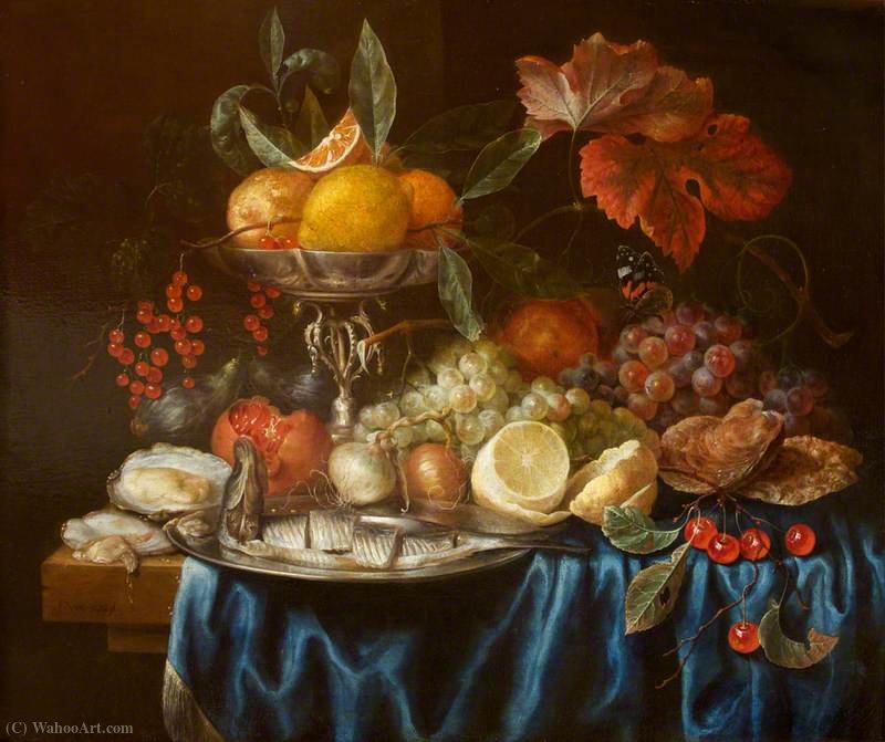 Fruit And A Herring On A Table — Joris Van Son