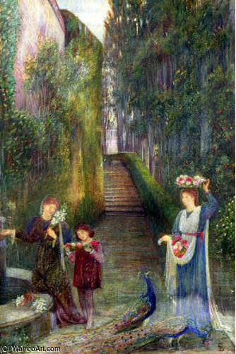 Afternoon In The Colonna Garden, Rome — Marie Spartali Stillman