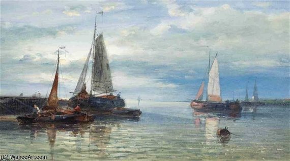 An Evening Calm On The Scheldt — Abraham Hulk Senior