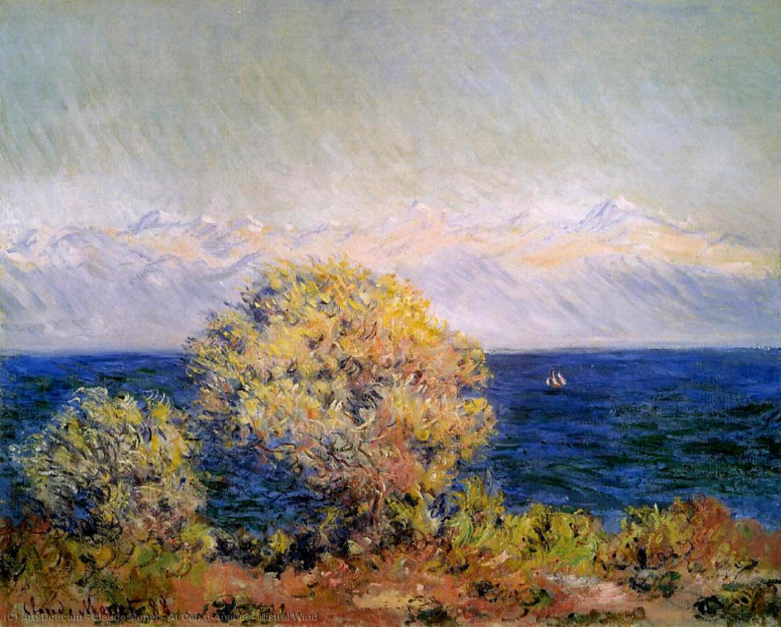 At Cap D'antibes, Mistral Wind — Клод Моне
