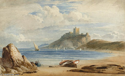 Bamburgh Castle, Northumberland — John Varley I (the Older)