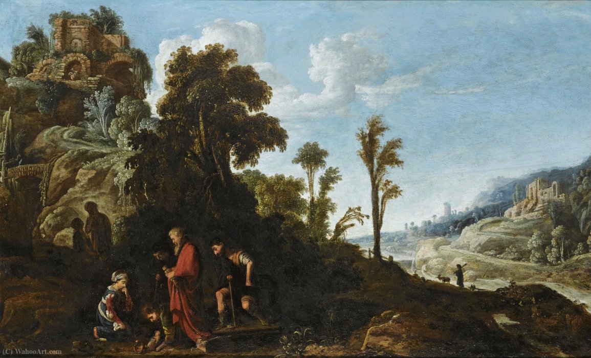 An Extensive Wooded Landscape With A Biblical Scene — David Teniers The Elder