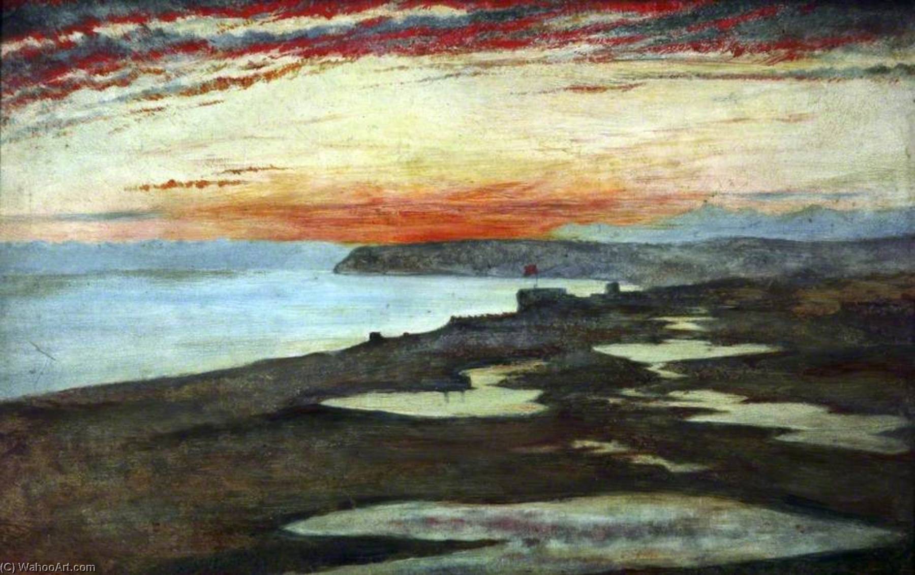 A Coast Study, Sunset, Seaford — Henry Wallis