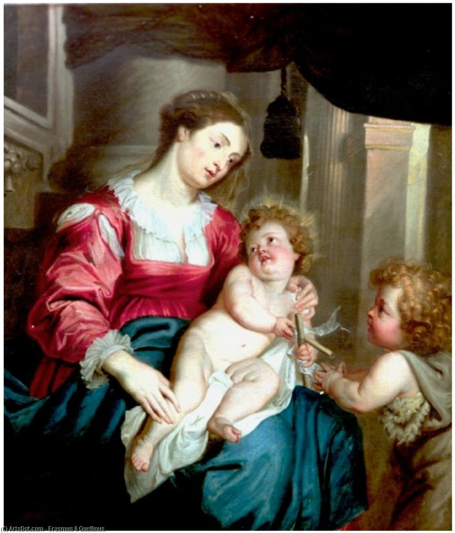 Virgin With Child And Little Saint John — Erasmus Quellinus Ii