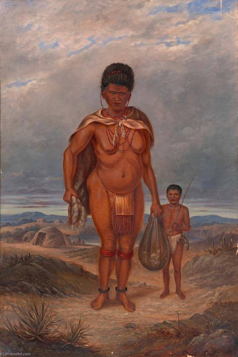 Hottentot Woman And Children — Antonion Zeno Shindler