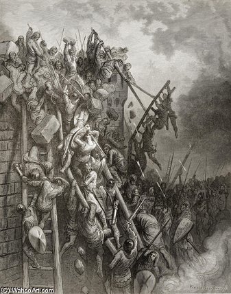 The Army Of Priest Volkmar And Count Emocio Attack Merseburg — Paul Gustave Doré