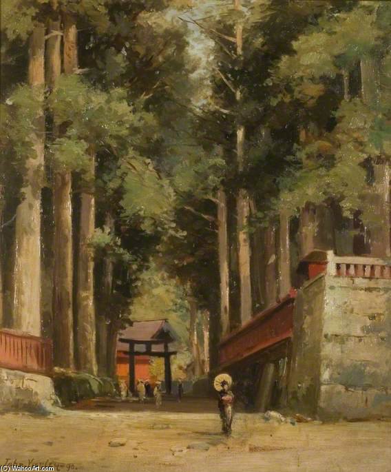 Avenue Of Cryptomeria Leading To The Temple Of Fiaharajinshu, Nikko, Japan — John Varley Ii (the Younger)