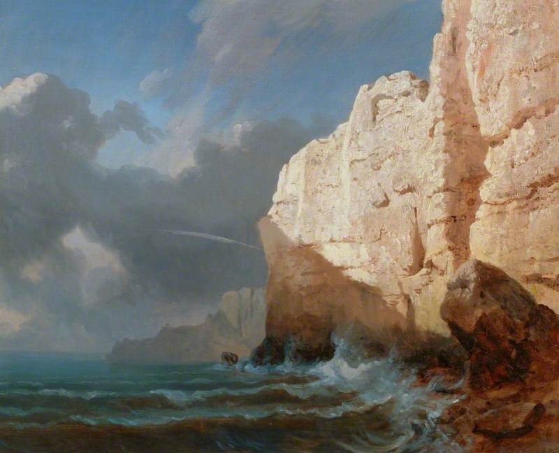 Sea Beating Against A Rocky Cliff — Joséphine Bowes