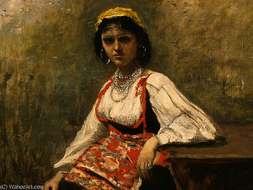 Italian Girl (detail 1) - — Žan-batist Kamil Korote