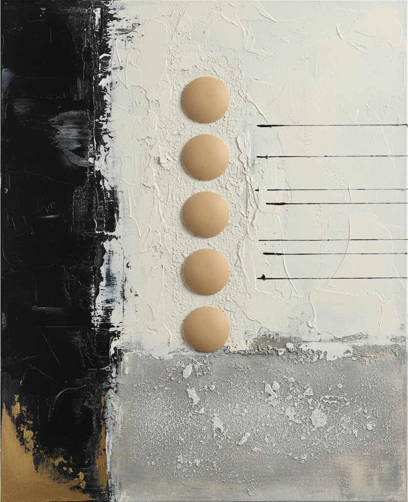 Monolithic Echoes In Gold And Bone: A Meditative Study Of Rhythmic Silence — David Moreau