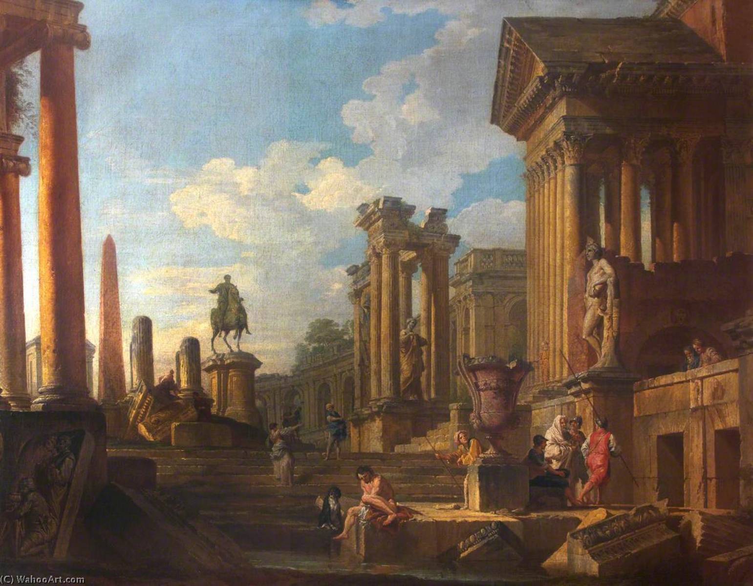 Roman Ruins With Figures — Giovanni Paolo Panini
