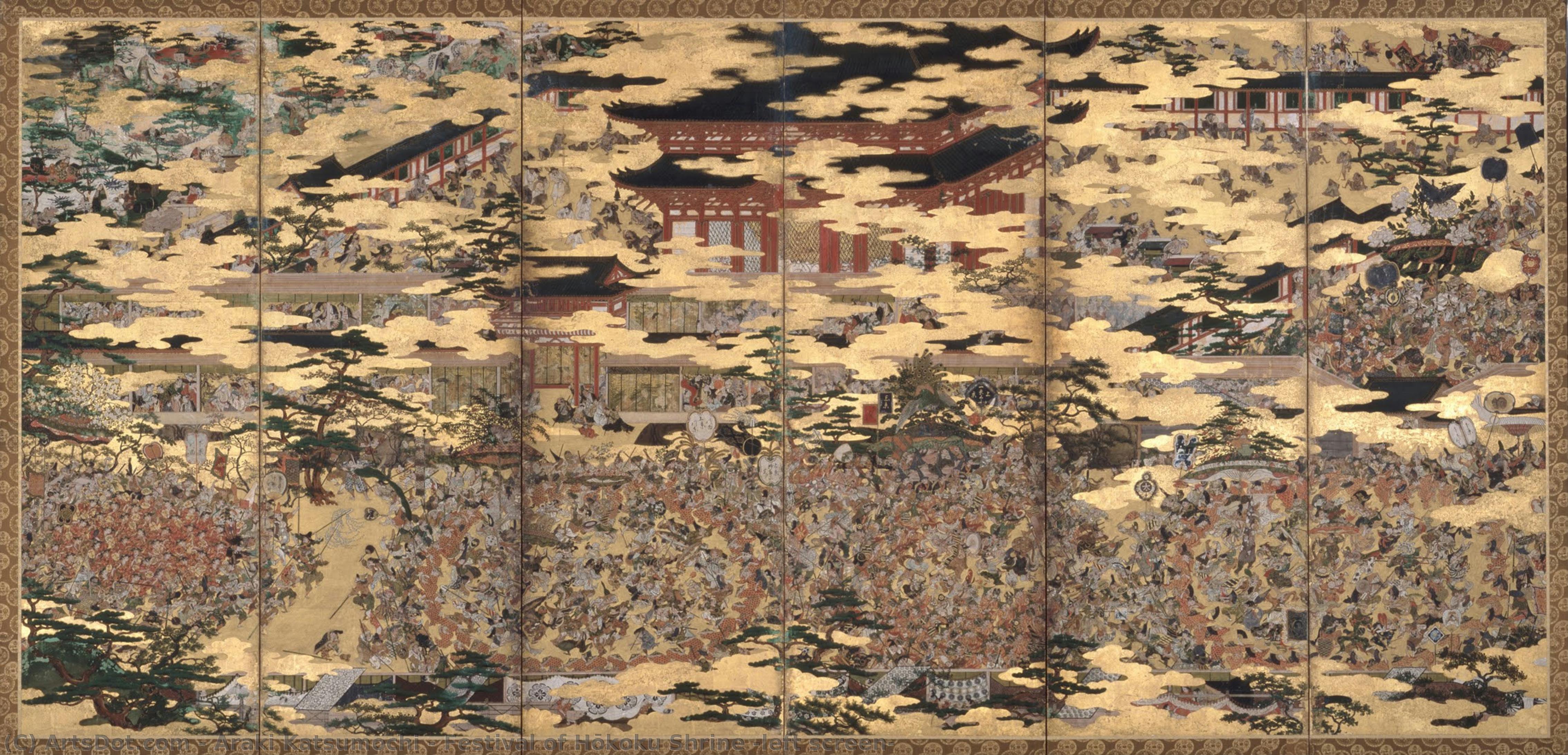 Festival Of Hōkoku Shrine (left Screen) — Araki Katsumochi