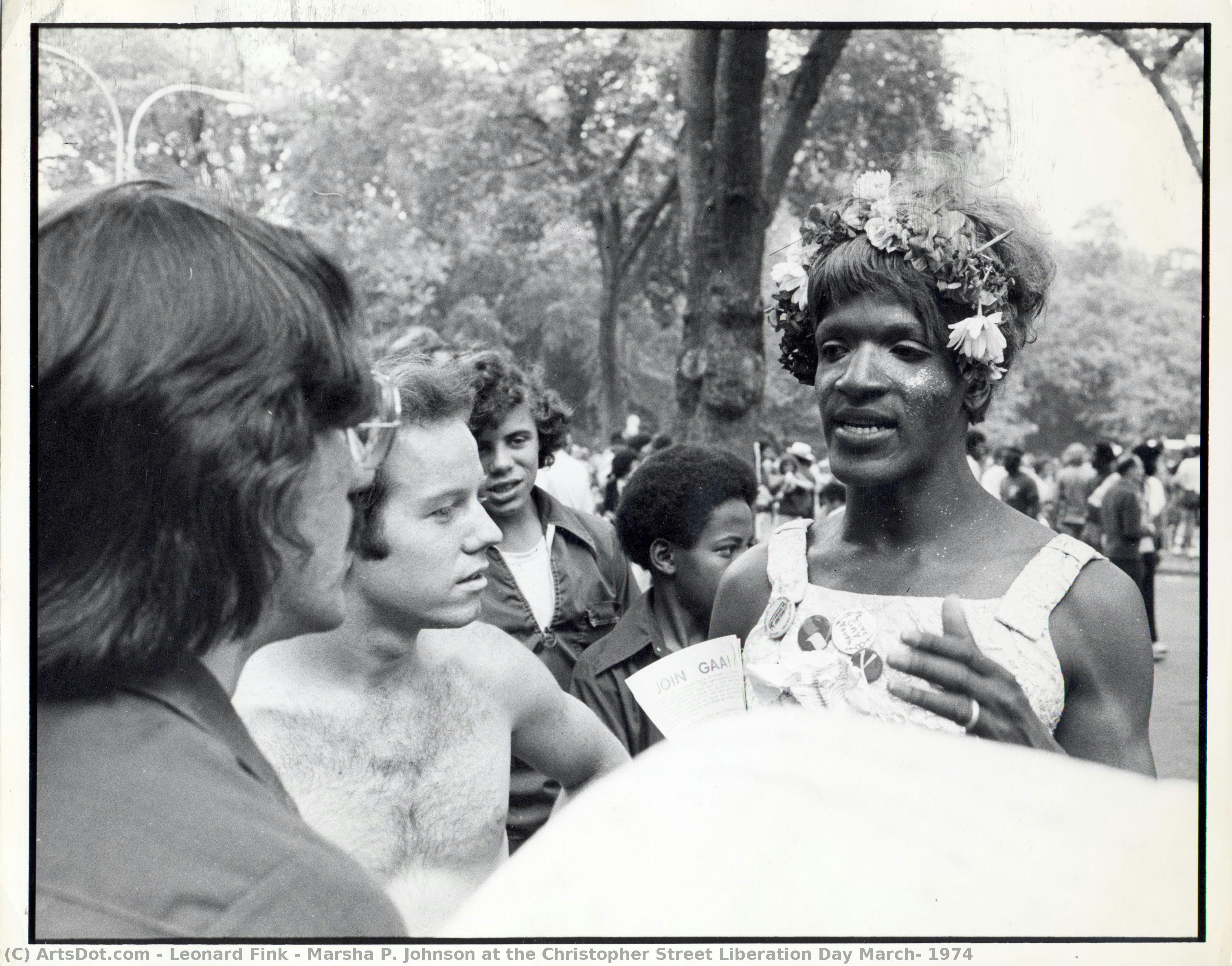 Marsha P. Johnson At The Christopher Street Liberation Day March, 1974 — Leonard Fink