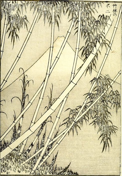 Fujiyama En Un Bosque De Bambú — Katsushika Hokusai
