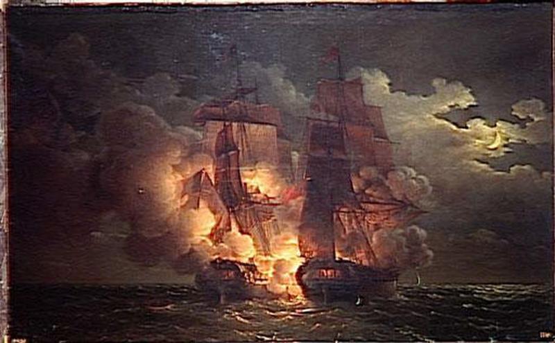 Combat Naval En Vue Des Iles De Loz.7 Fevrier 1813 — Louis Philippe Crepin