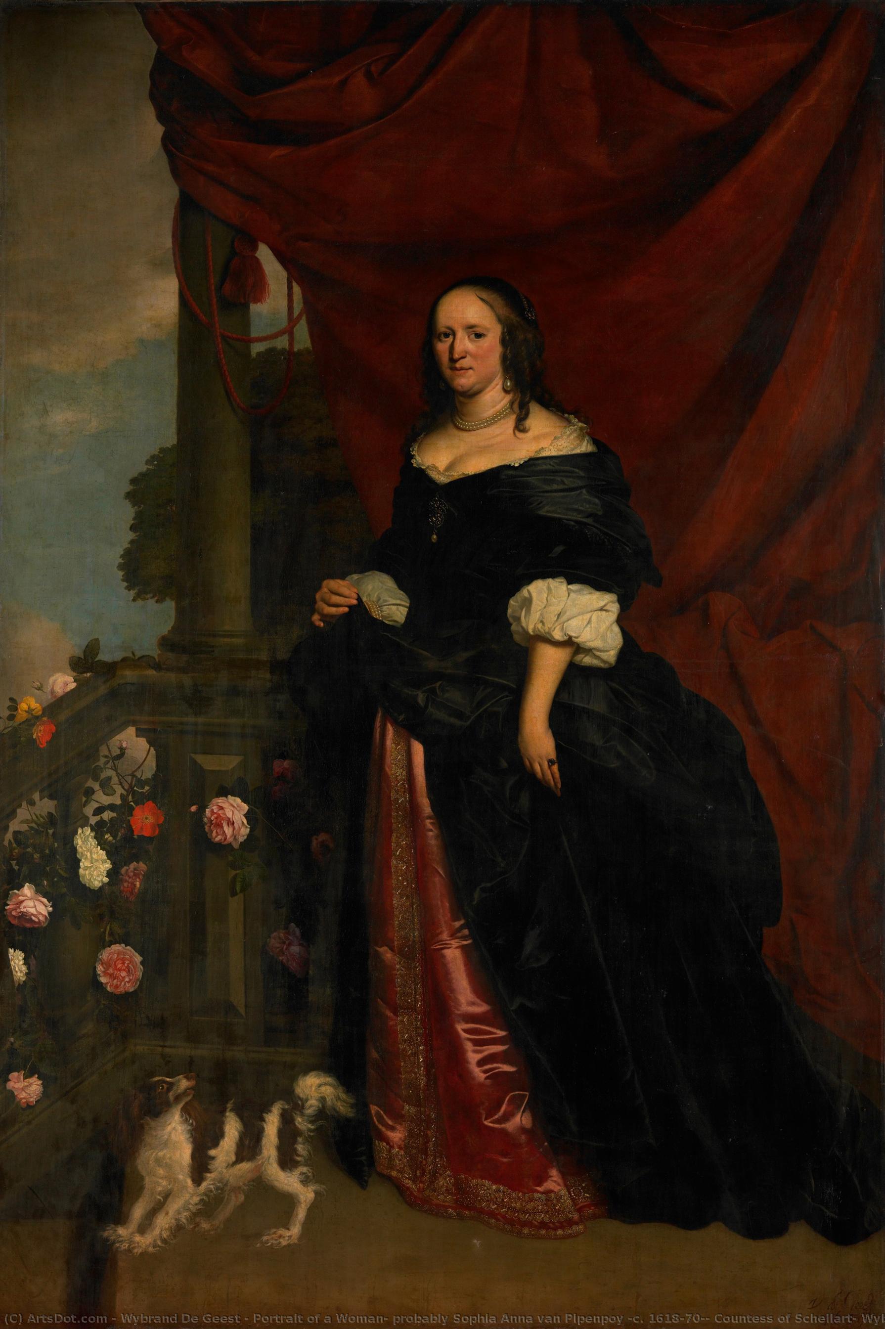 Portrait Of A Woman, Probably Sophia Anna Van Pipenpoy (c. 1618-70), Countess Of Schellart, Wybrand De Geest, 1659 — Wybrand Simonsz. De Geest