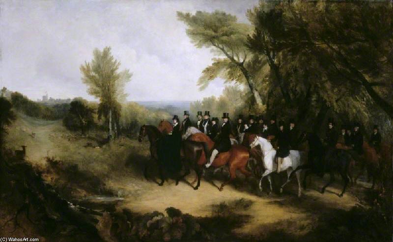 Queen Victoria, King Leopold Of The Belgians, And Their Suites Riding Out In Windsor Great Park — Richard Barrett Davis