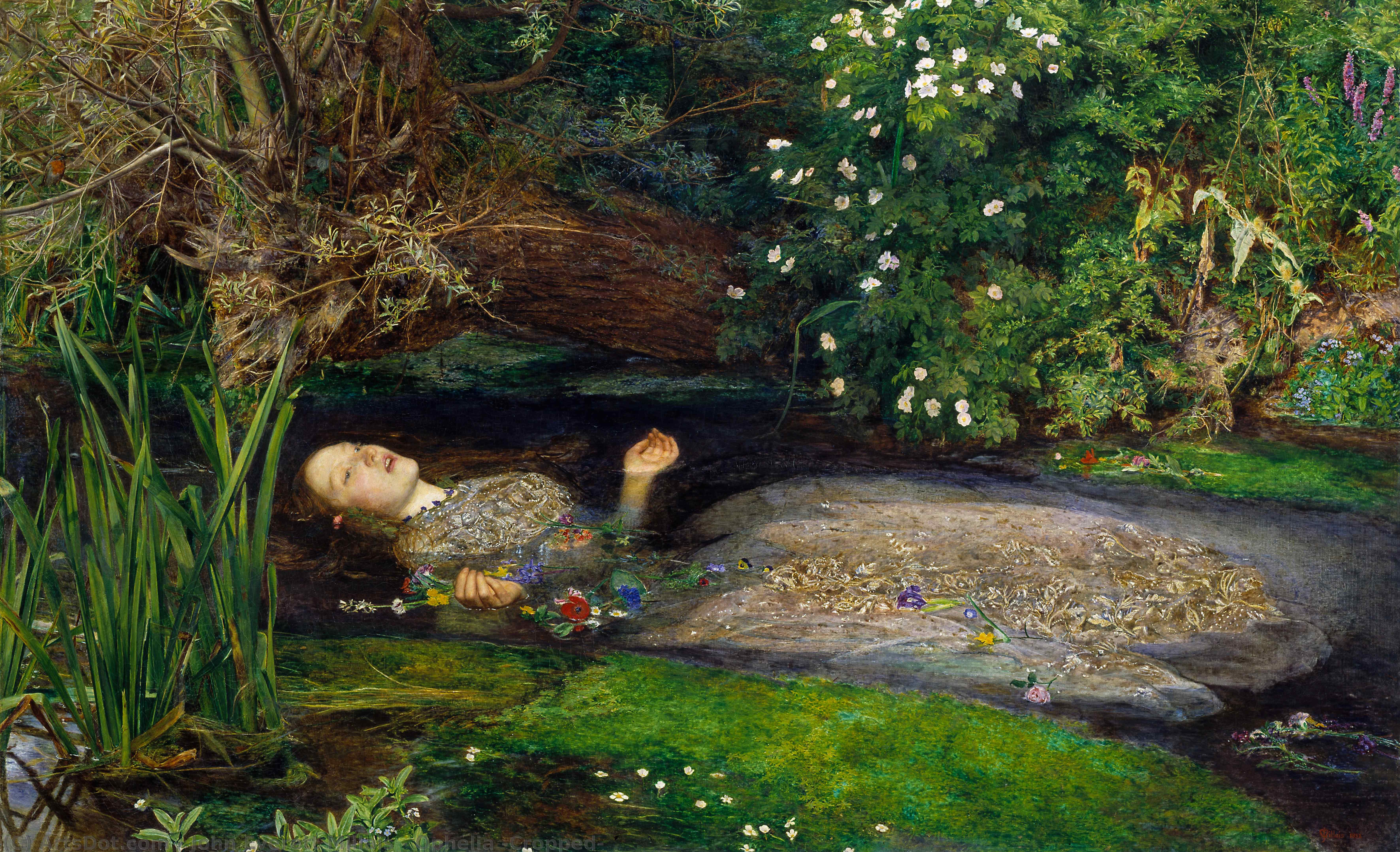 Ophelia (cropped) — Sir John Everett Millais