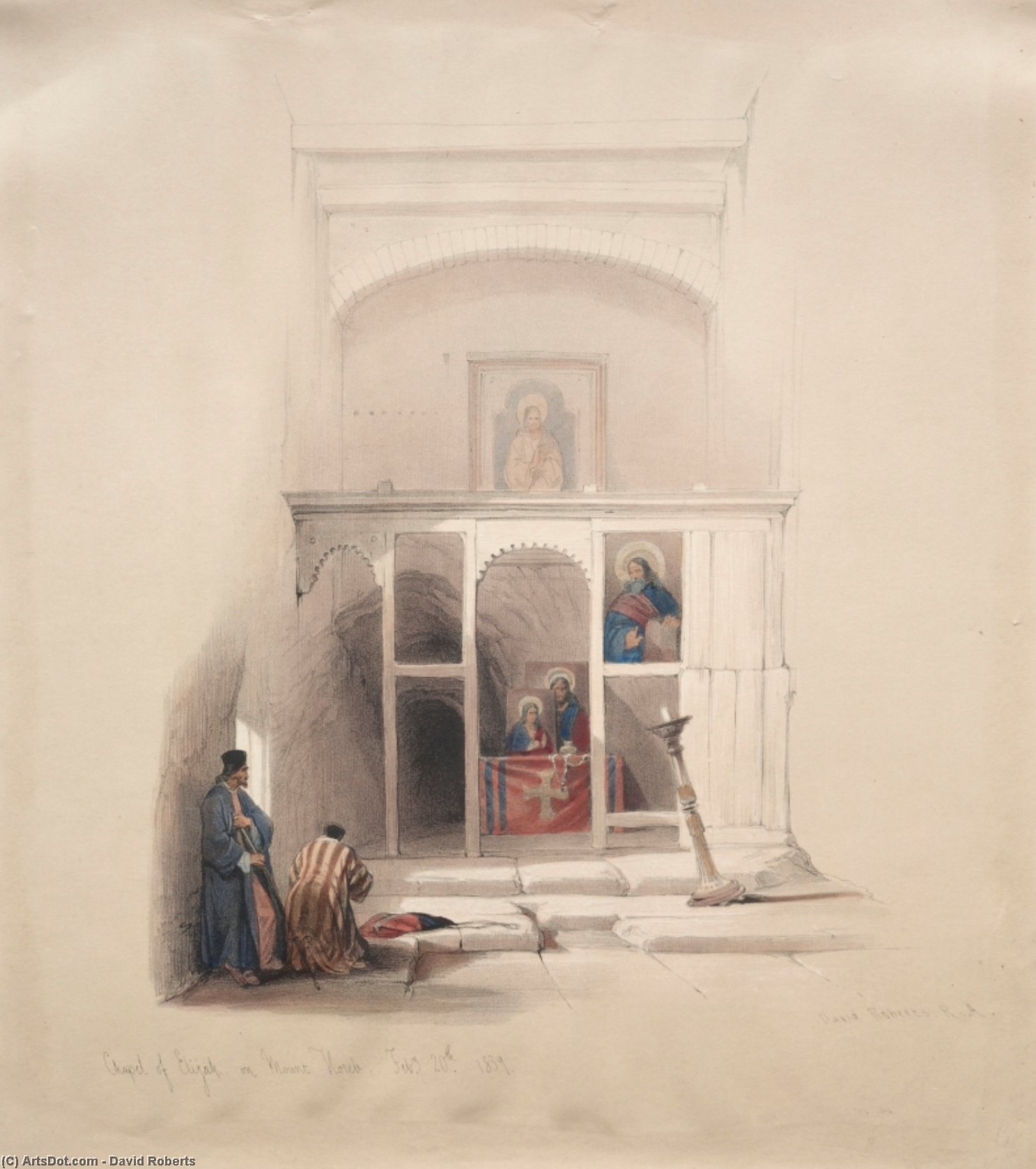 Chapel Of Elijah On Mount Horeb — David Roberts