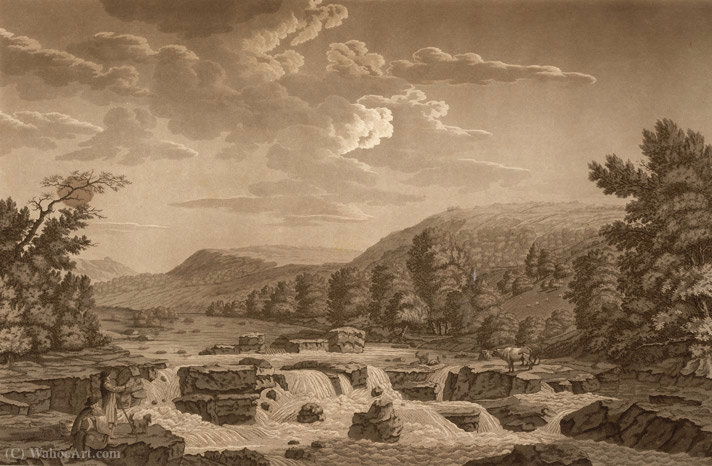 Fall Of The River Taaff A Mile Above Ponty-pridd, Glamorganshire, — Samuel Hieronymous Grimm