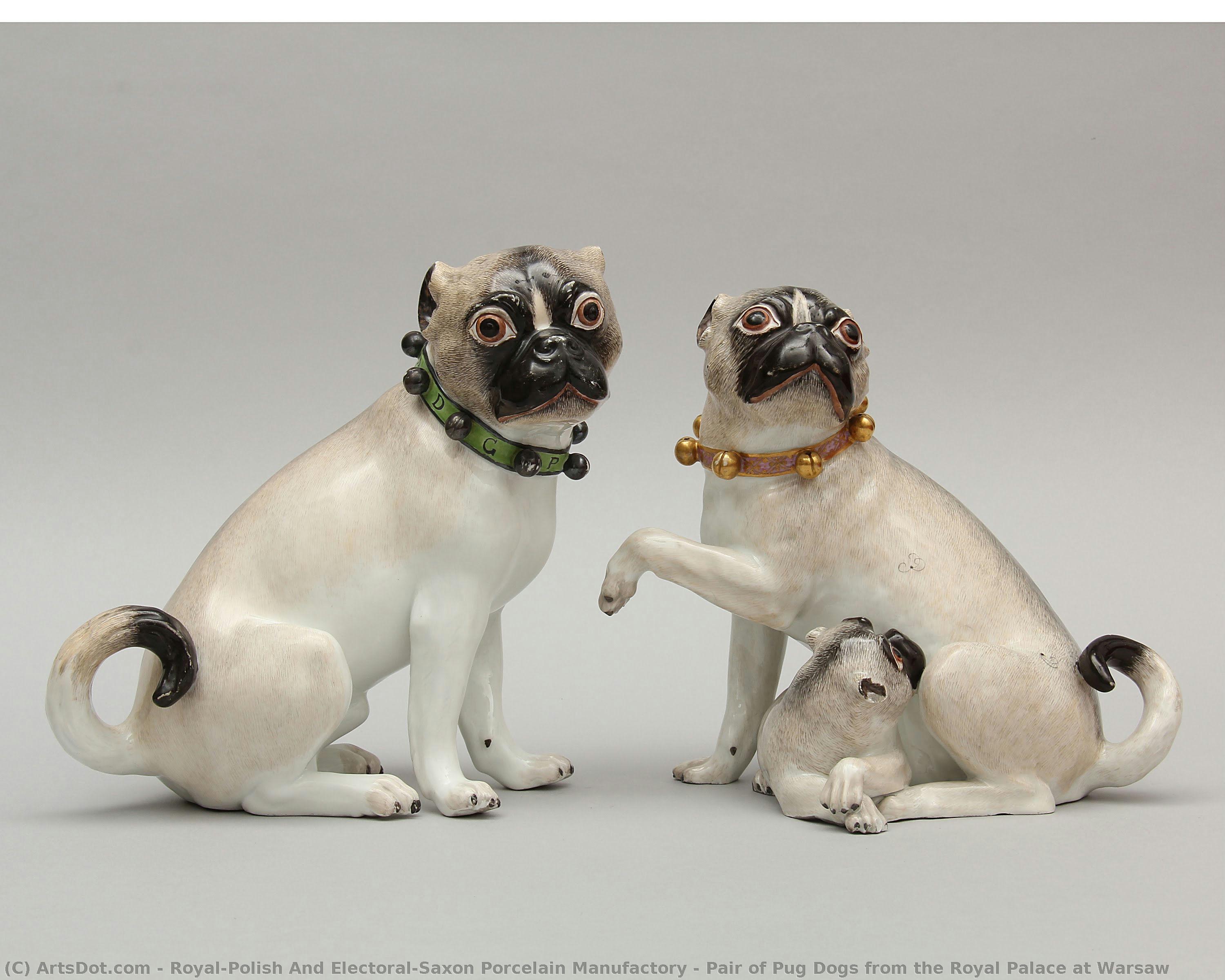 Pair Of Pug Dogs From The Royal Palace At Warsaw — Staatliche Porzellan-manufaktur Meissen