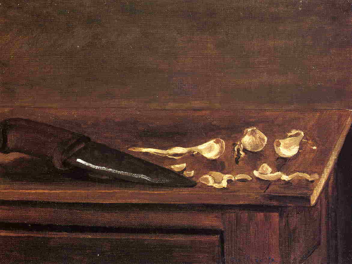 Galic Cloves And Knife On The Corner Of A Table — Gustave Caillebotte