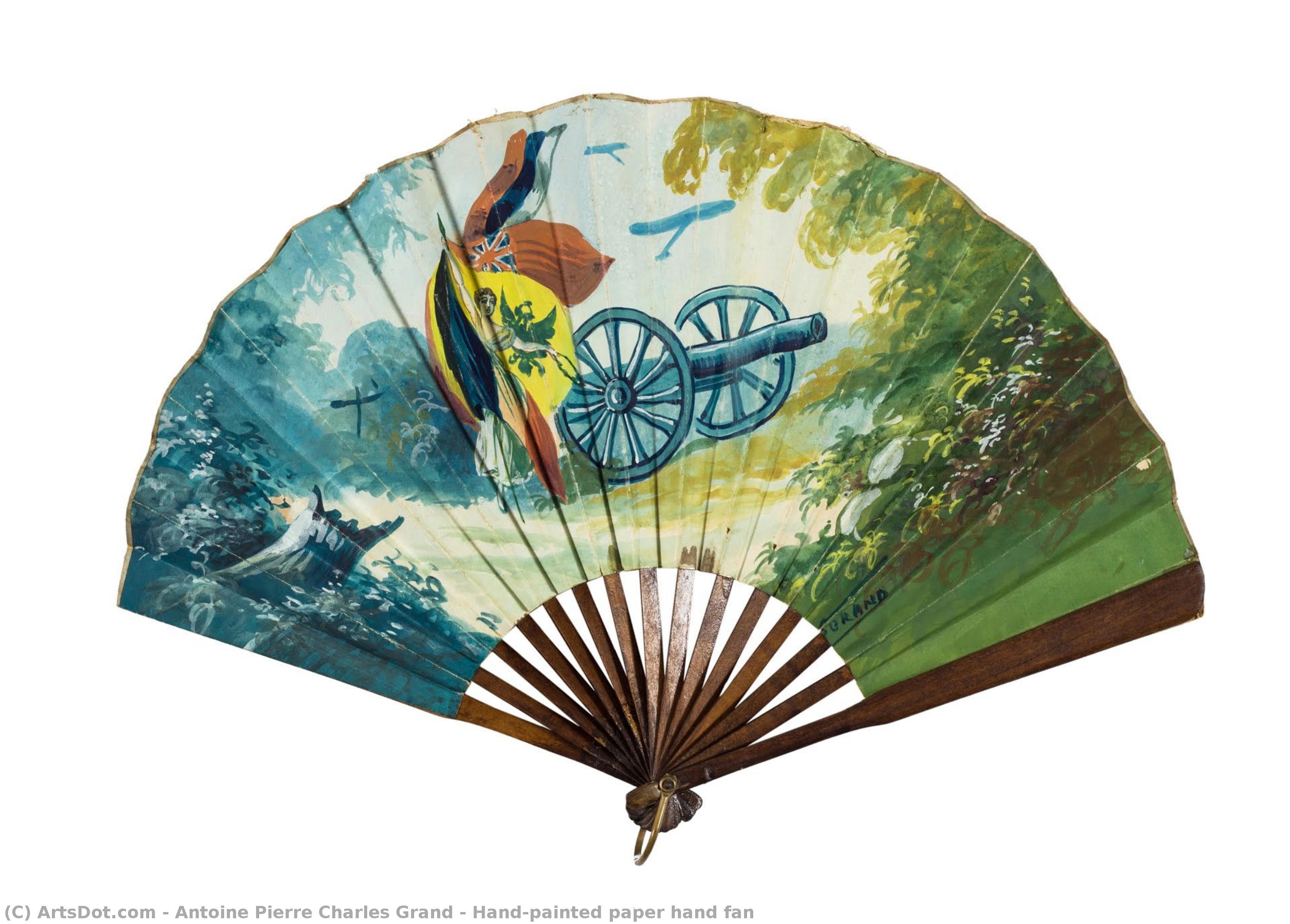 Hand-painted Paper Hand Fan — Antoine Pierre Charles Grand