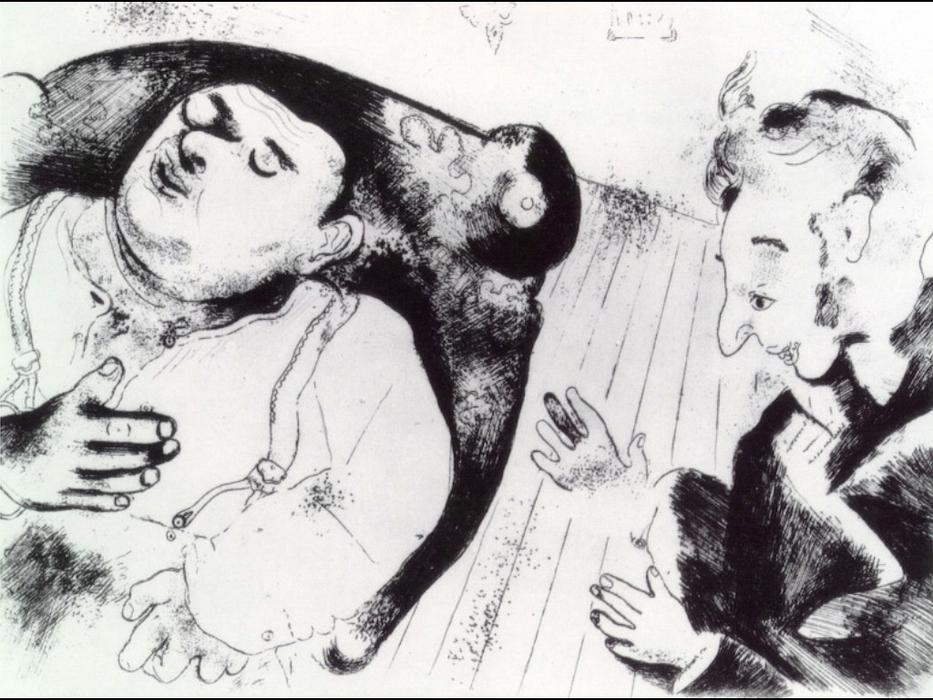 Tchitchikov Y Sobakevich Después De La Cena — Marc Chagall