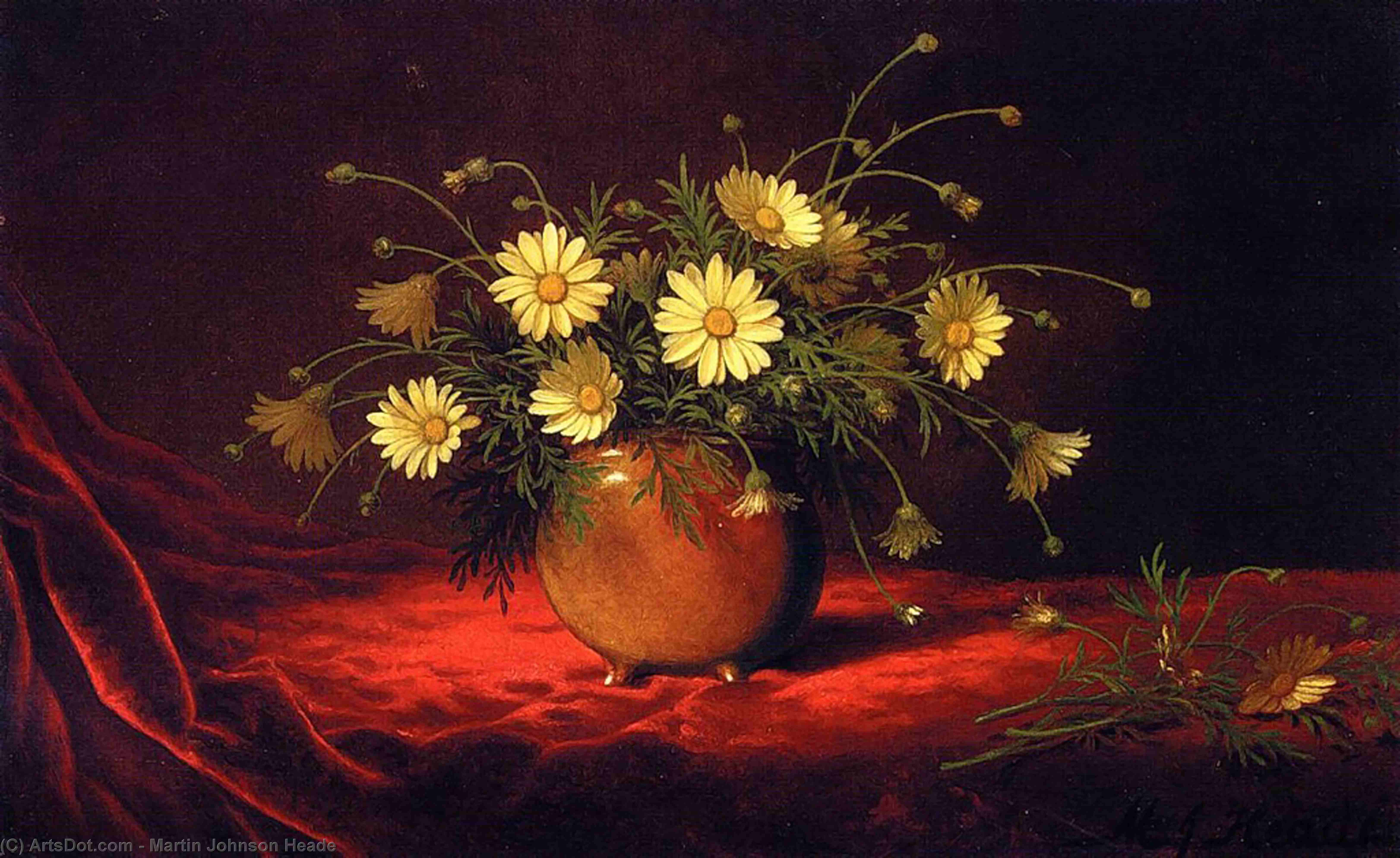 Yellow Daisies In A Bowl — Martin Johnson Heade