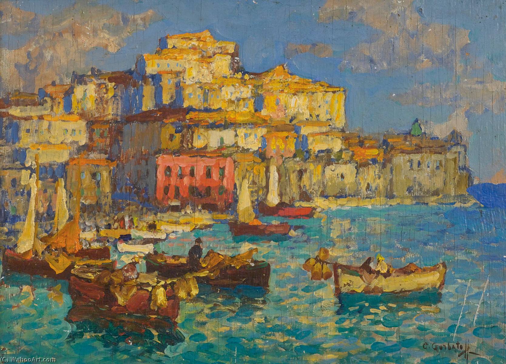The Harbour At Naples — Konstantin Ivanovich Gorbatov