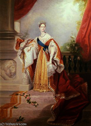 Portrait Of Queen Victoria In Coronation Robes — Alfred Edward Chalon