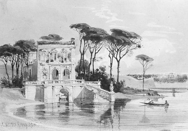 Italian Lake Scene With Villa (from Cropsey Album) — Carl (friedrich Heinrich) Werner