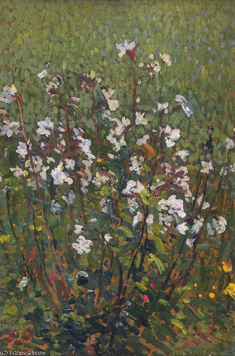 White Flowers In The Field — Henri Jean Guillaume Martin