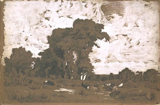 Animals And Peasants In The Countryside — Paul Camille Guigou
